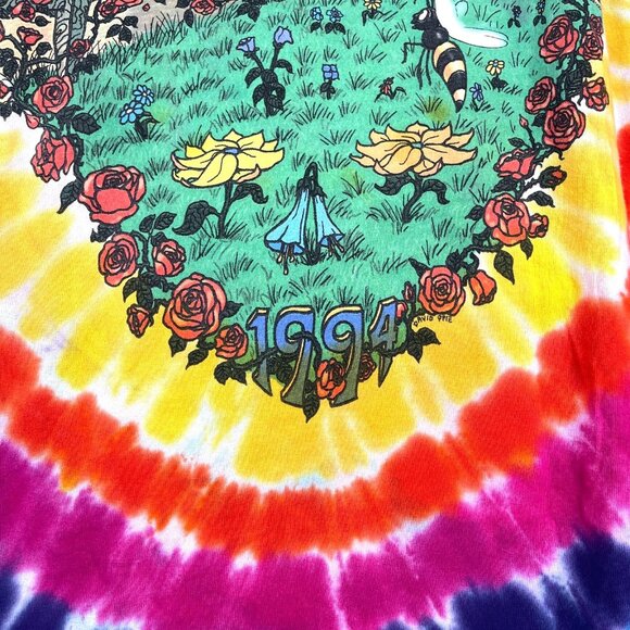 Grateful Dead Summer Tour 1994 Vtg Mens T-Shirt Tie Dye size XL +DeadHead Button - Picture 10 of 14